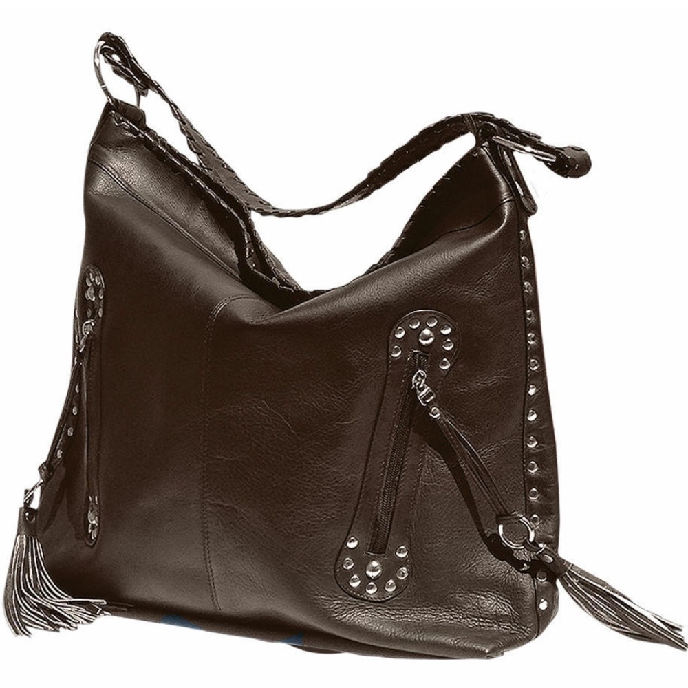 Stagecoach - X-Large Leather Hobo Bag - Cafe
